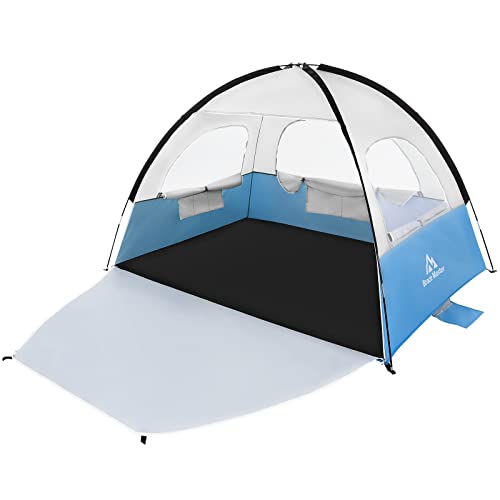 Brace Master Tienda de campaña de Playa, Tienda de campaña para 2-4 Personas con protección UV UPF 50+, Ligera y fácil de Instalar (Azul)
