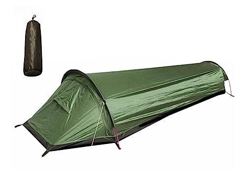 Ichlovdu Saco de dormir tienda de campaña ultraligero 0,78 kg 1 hombre tienda de campaña 220 x 50/90/50 x 50 cm ligera mochila tienda de campaña para senderismo, montañismo, camping, escalada y