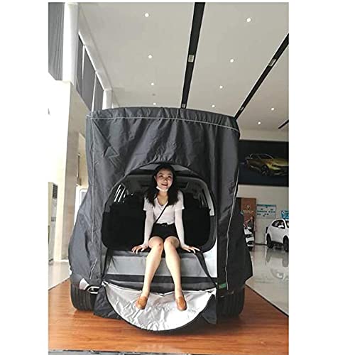 Cakunmik Tienda de automóviles Camping Transpirable, de una Sola Tienda de campaña Coche, Dimensional y Resistente a la Humedad, fácil de aplicar Adecuado para Modelos SUV, Negro 160 * 130 cm